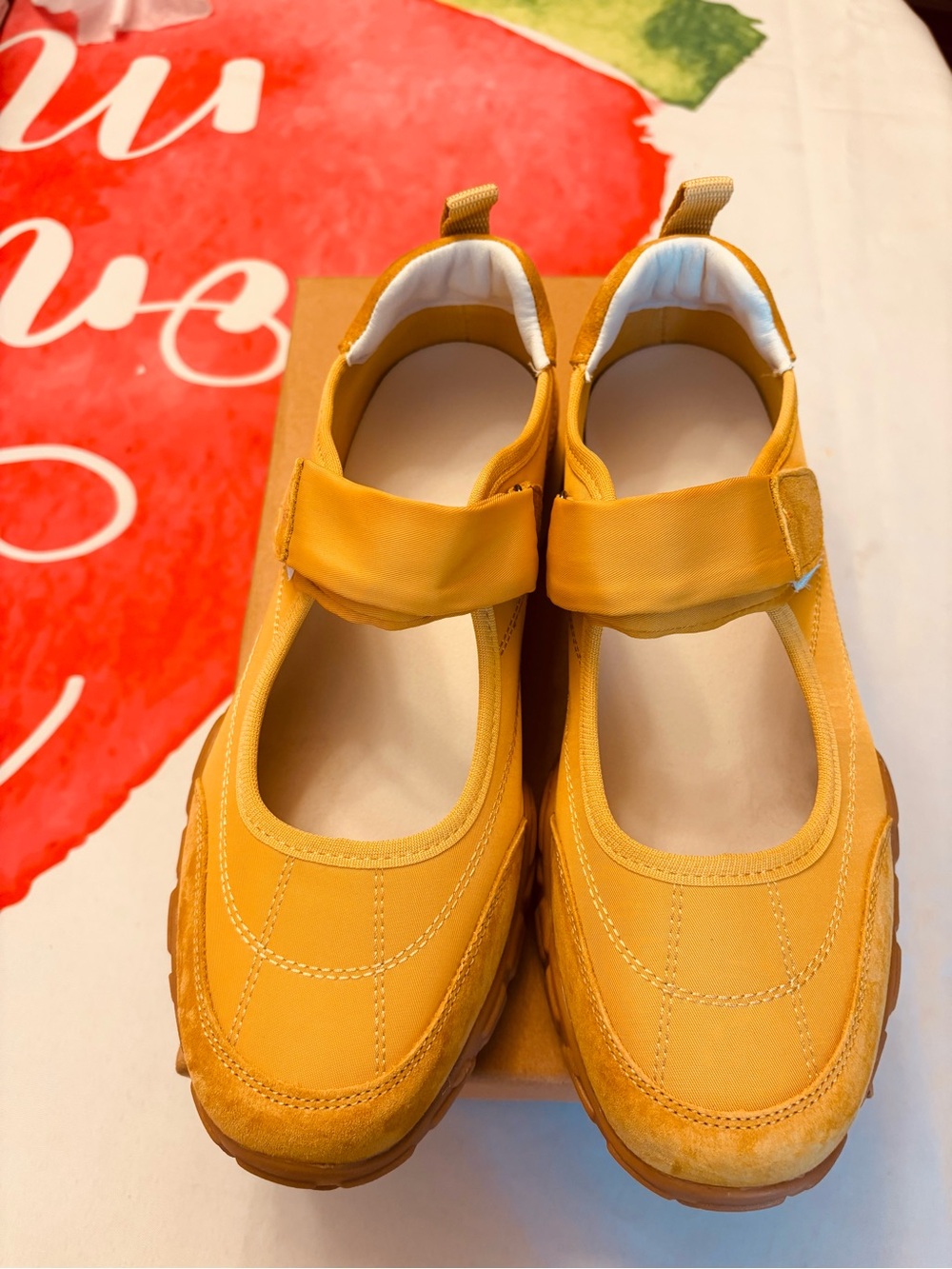 Women’s Mary Jane Style Sneakers in Mustard Yellow